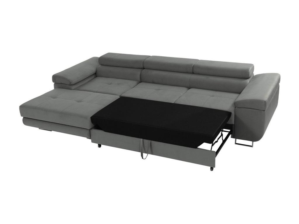 Sofá rinconero , gris, función de descanso, caja de ropa de cama, 280 x 170 cm