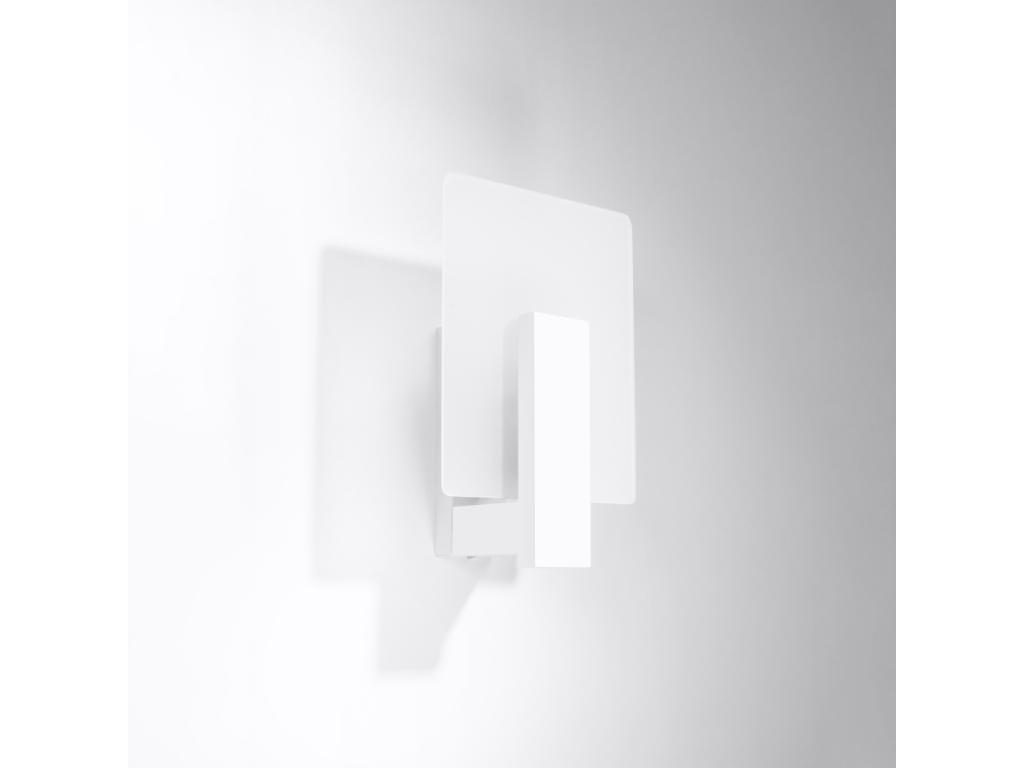 Lámparas de pared Lappo escandinavo de madera/vidrio - 1 fuentes luminosas - L.16 x A.30,5 cm - blanco