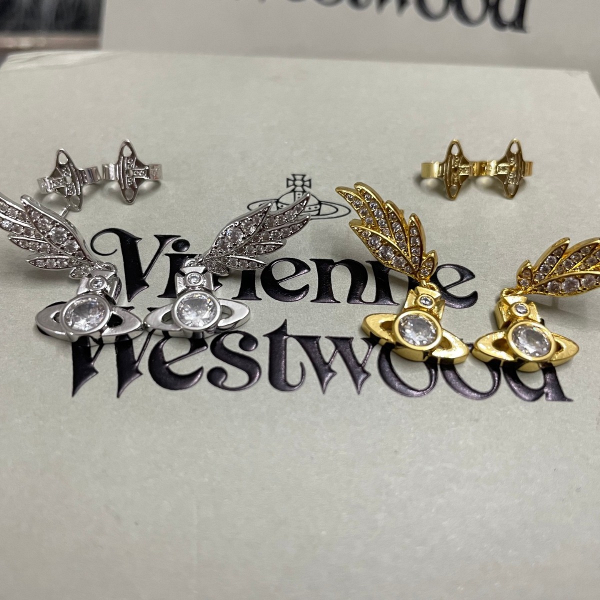 Vivienne Westwood Angel Wing Saturn Earrings - Original Replica Club