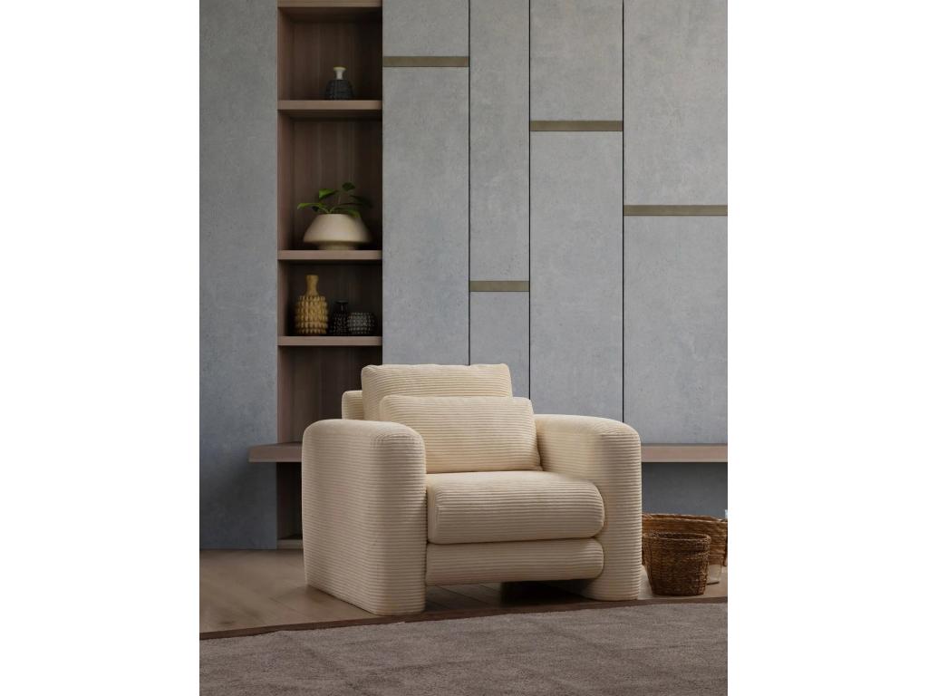 Sillón Cozetiq 332 - De color marrón claro - 73x98x97cm - Tapiz - Patas Plástico