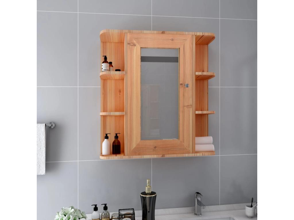 Armario de baño con espejo color roble 66x17x63 cm MDF