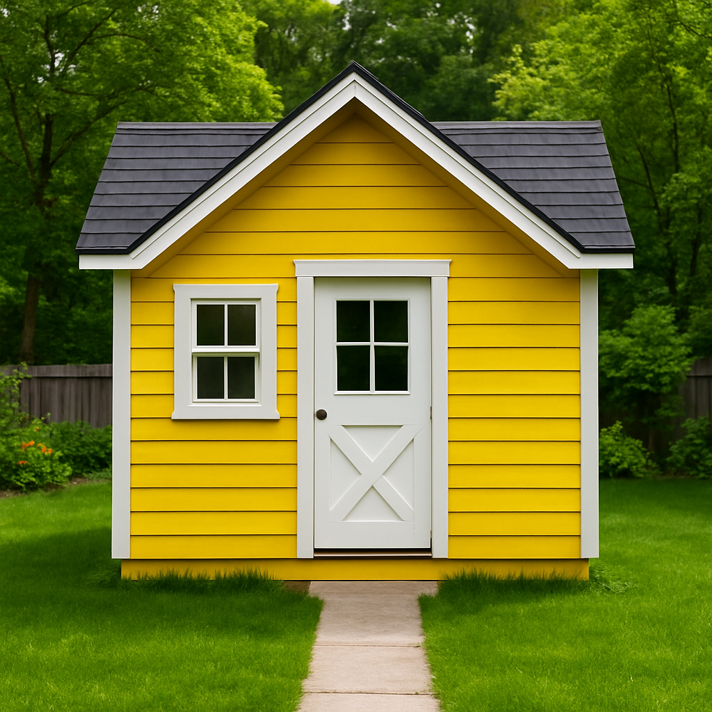 Caseta de jardin de madera Caseta de almacenamiento Amarillo y Blanco Madera sintética Exterior 250×220×260cm