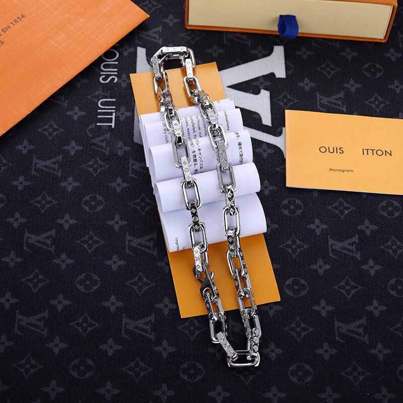 Louis Vuitton Mixed Color Cuban Chain Mens Necklace - Original Replica Club