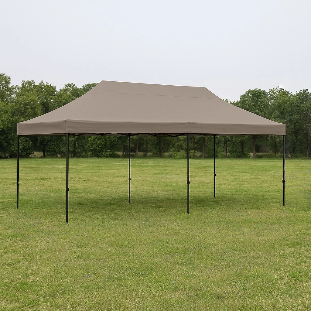 Carpa plegable para eventos gris topo tela oxford acero exterior 580x292x245 cm - LRFIxqJ341rm