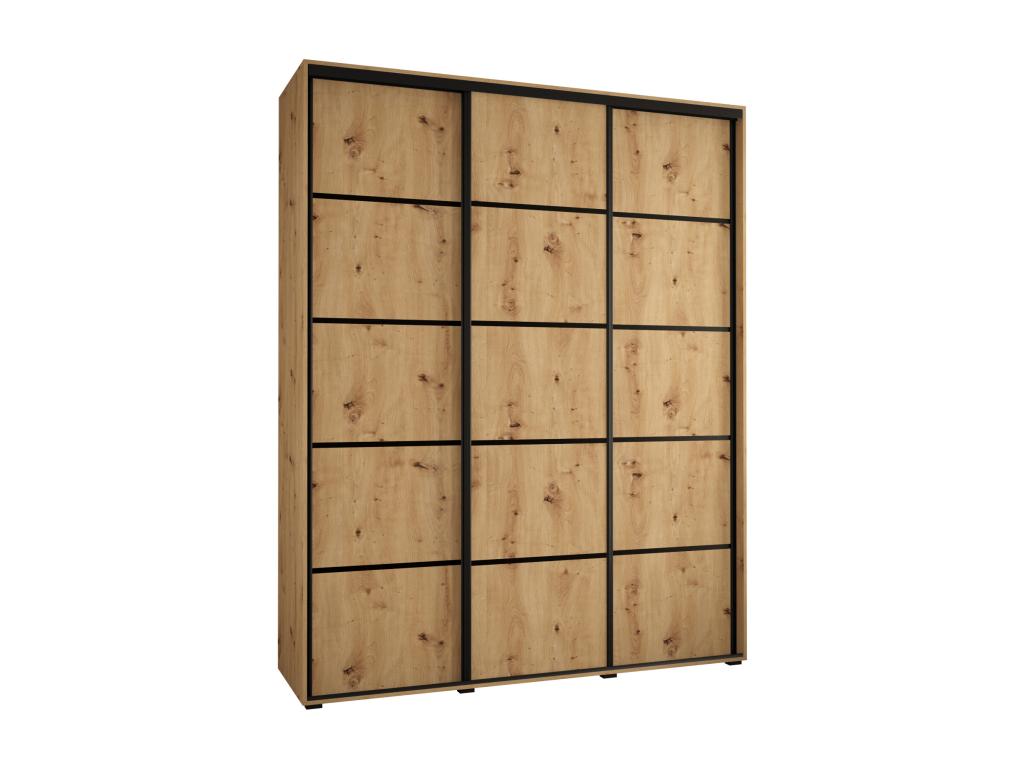 ARMARIO DAVOS 4 DE PUERTAS CORREDERAS 235,2/190/45 3 puertas (Artisan/Artisan/Negro)