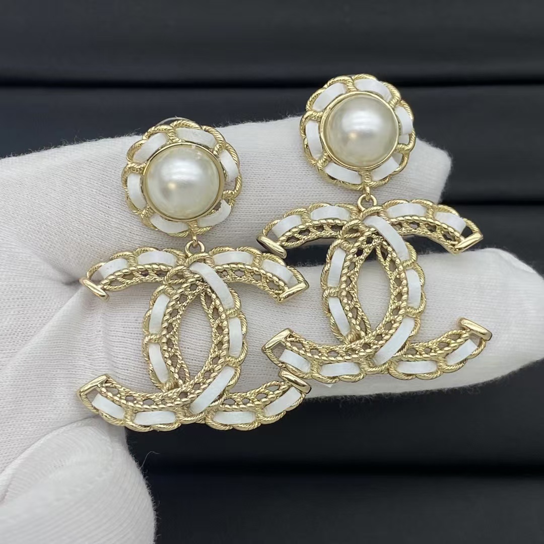 Chanel Leather Woven Big Double C Earrings - Original Replica Club