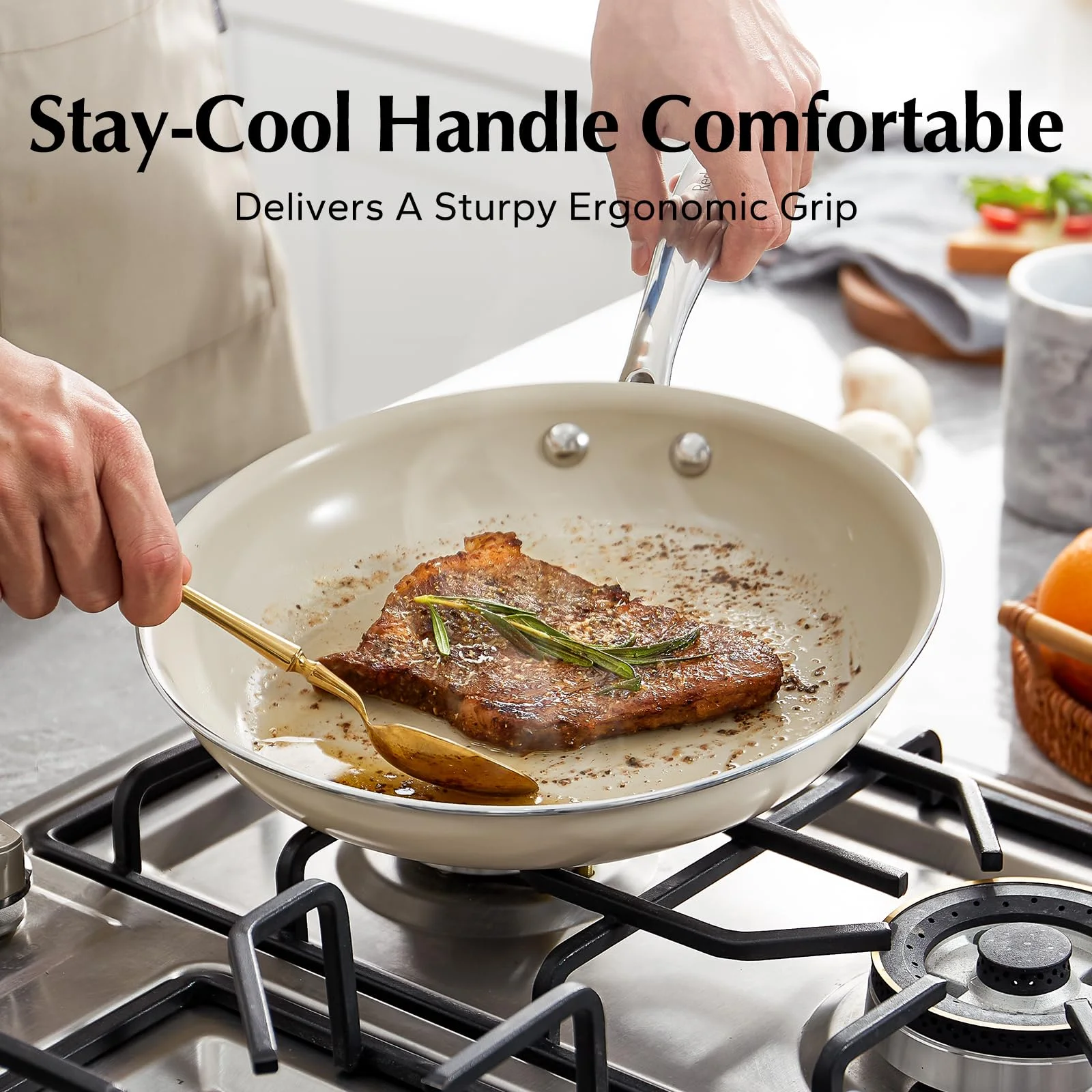 Redchef Non Stick Ceramic Frying Pan Set Ceramic Pans for Cooking Stainless Steel Handle - Image 13