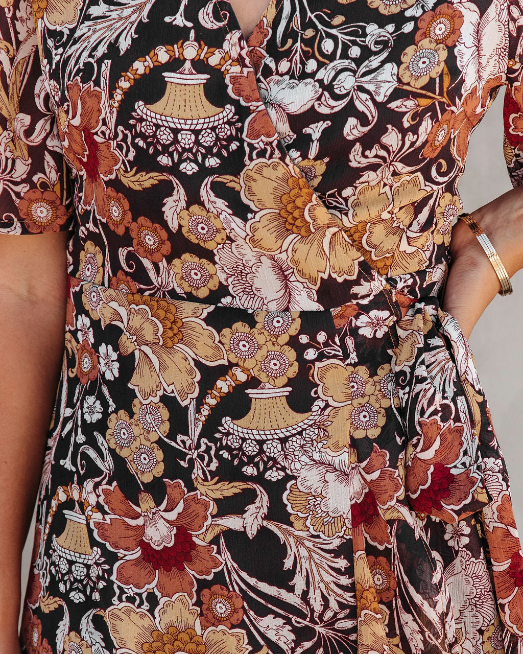 Ivanna Printed Wrap Midi Dress - Se7enfashion
