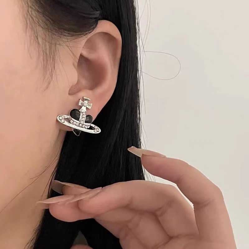 Vivienne Westwood Enamel Love Heart Saturn Earring Stud - Original Replica Club