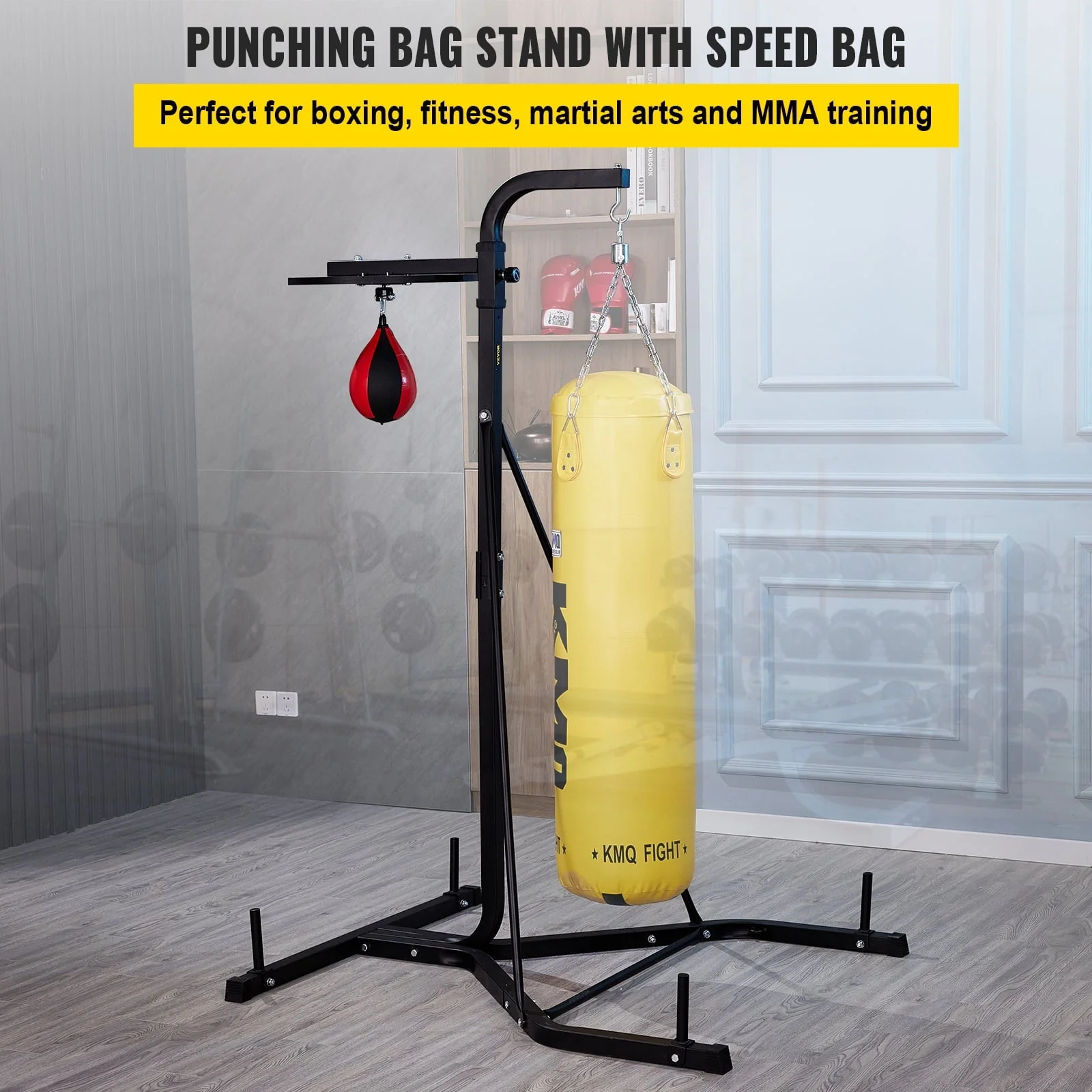 VEVORbrand Free Standing Punching Bag Stand, Unisex Boxing Set, Foldable Single Station Heavy Bag Stand, Punching Ball, Boxing Punching Speed Ball, Boxing Bag with Boxing Rack, for Training - Image 2