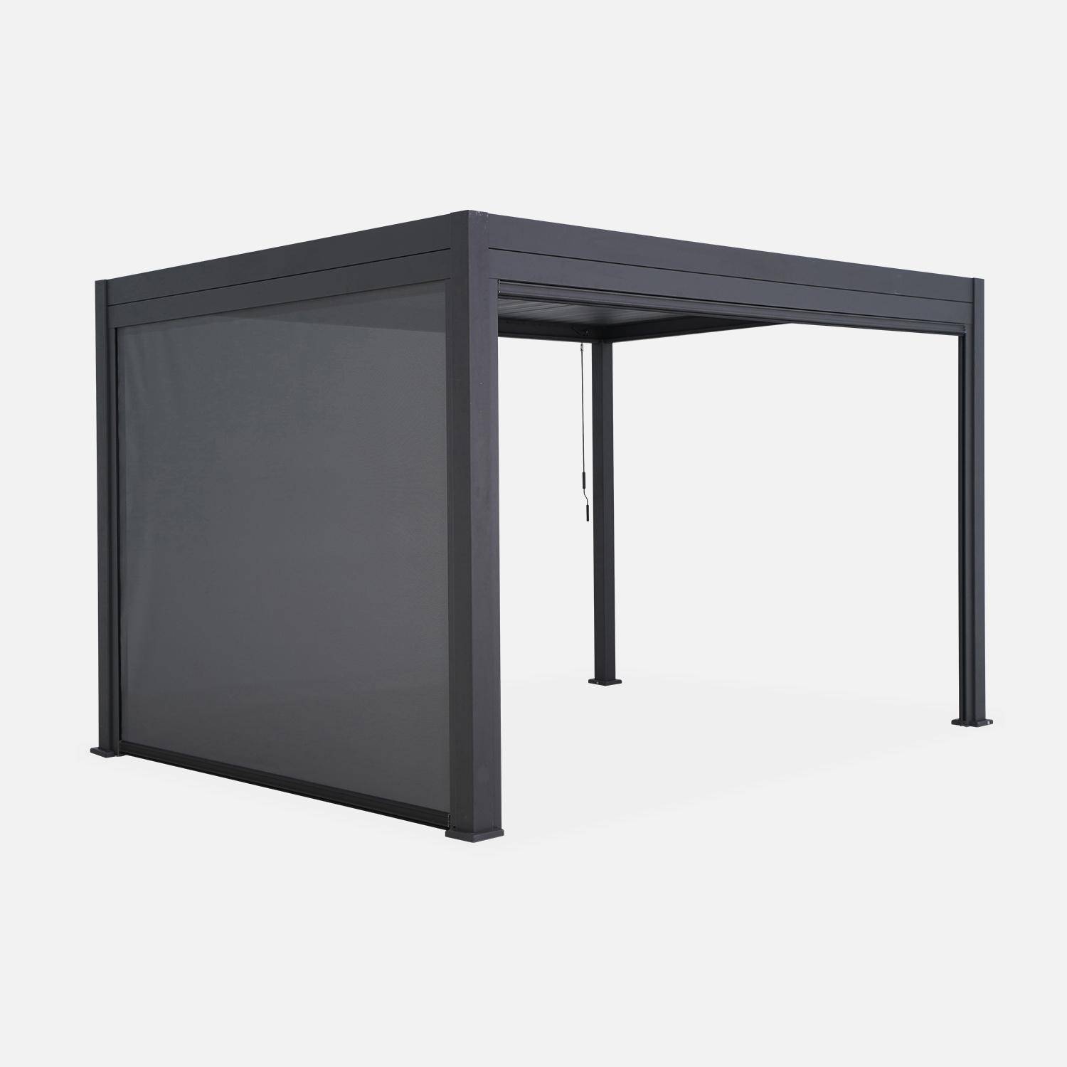 Triomphe 3x4m + accesorios - Pérgola bioclimática 3x4m con 2 toldos verticales de 3m y 4m