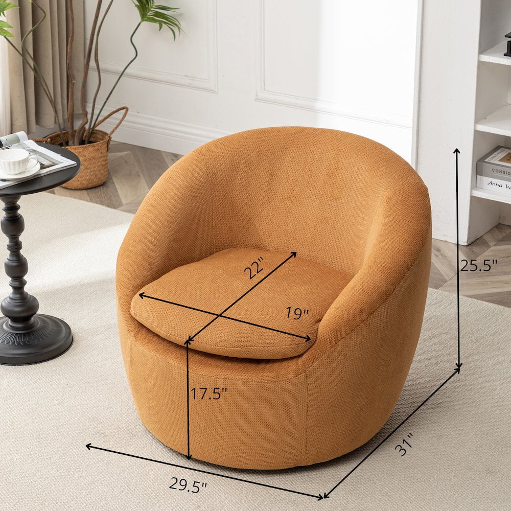 Roundhill Furniture Winnie Modern Barrel Chair, 360- Swivel - Image 41