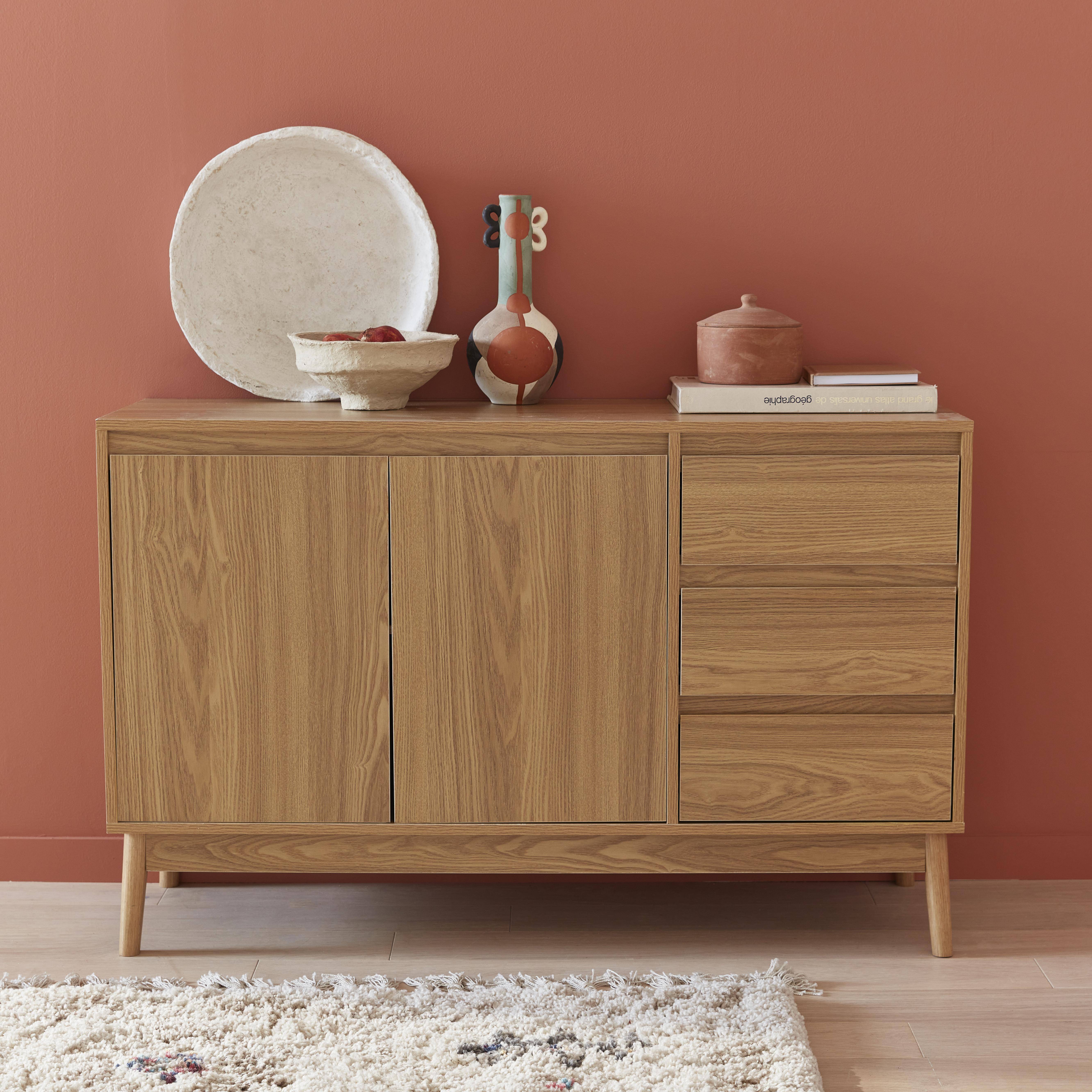 Dune - Aparador de efecto madera con 2 puertas, 120cm