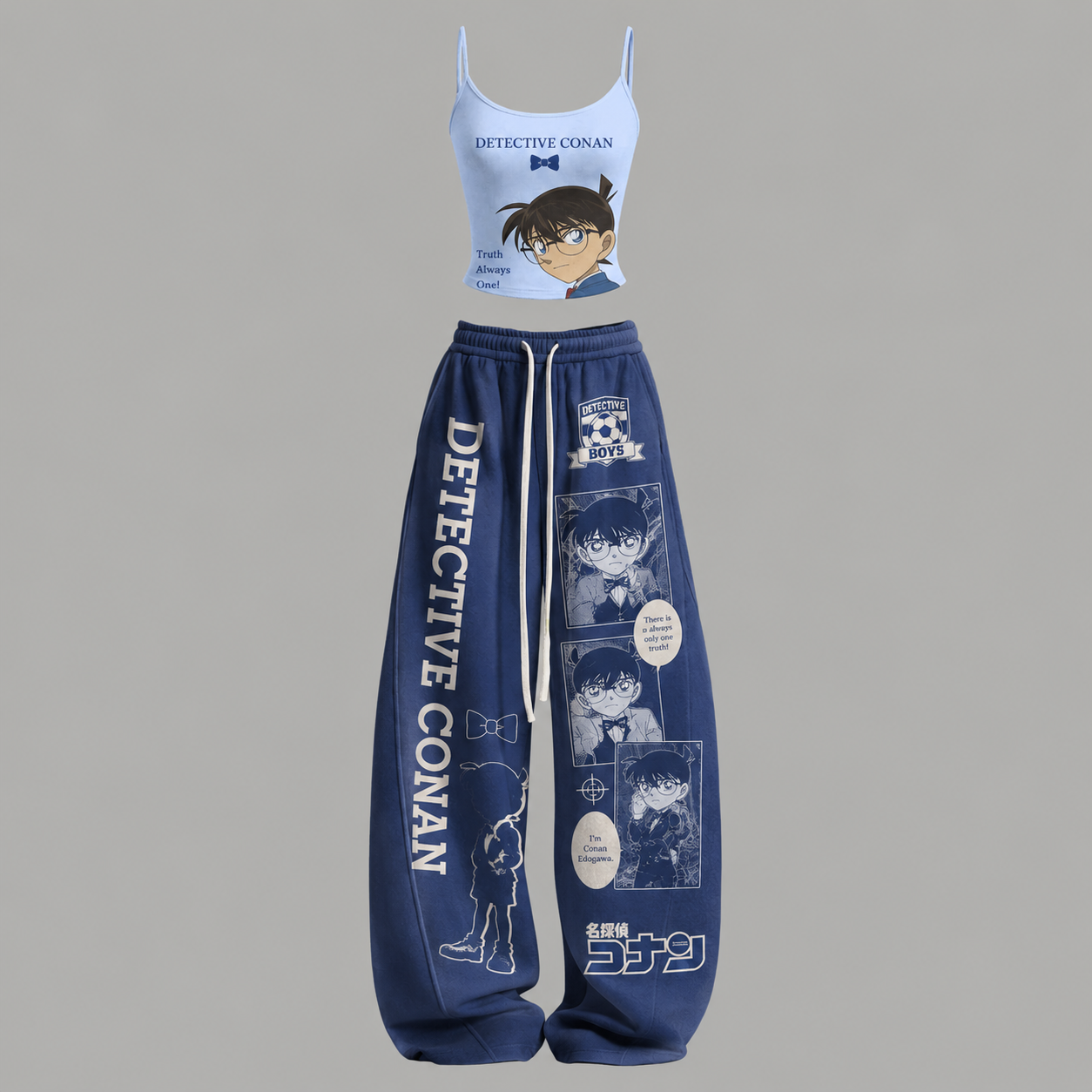 Detective Conan Top & Elasticated Trousers Two-Piece Set