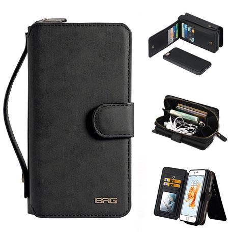 BRG Samsung Detachable 2 in 1 Zipper Wallet Case with Handbag