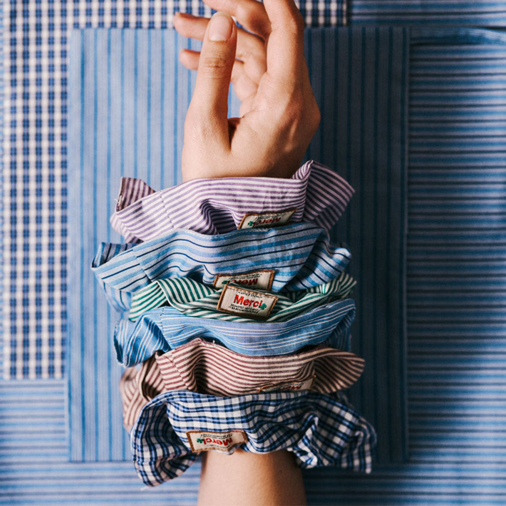 Merci - Chouchou - Rayures Triples Bleu