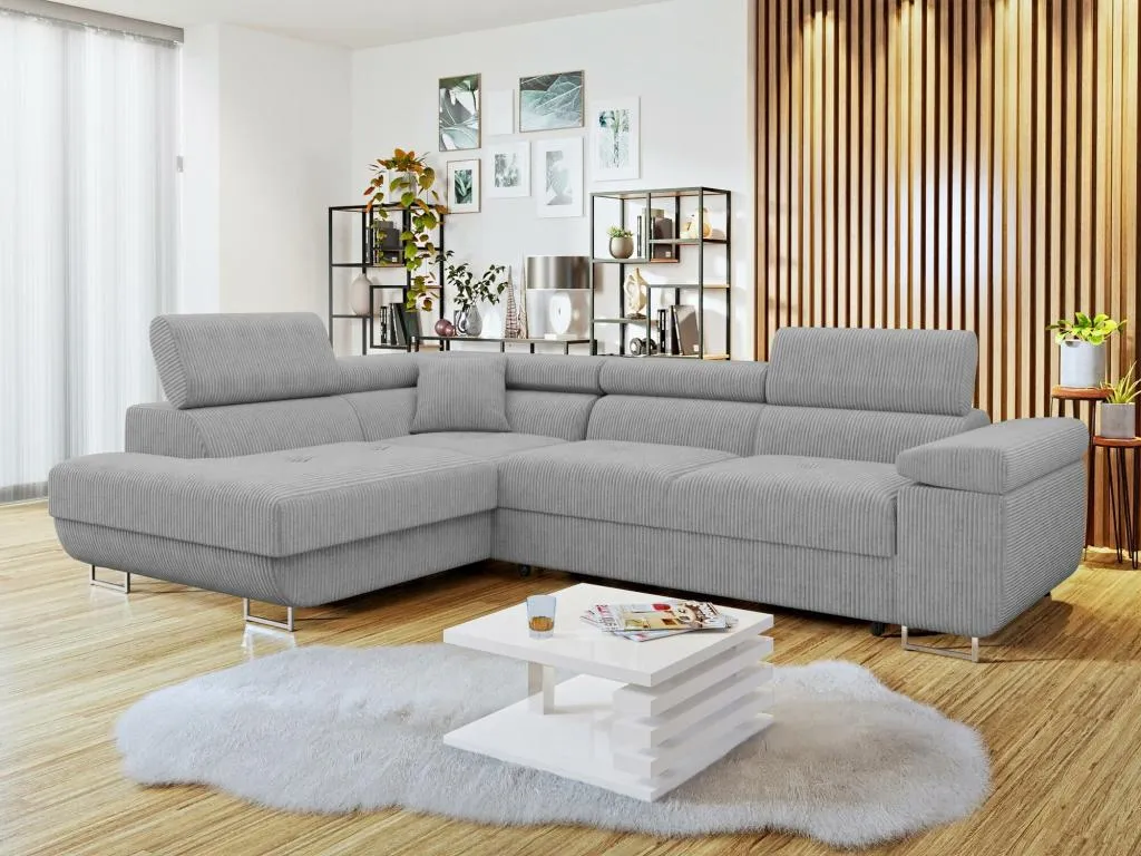 Sofá rinconero Vivircalido S100 Gris Función de descanso Caja de ropa de cama 274x203cm ynxs68514