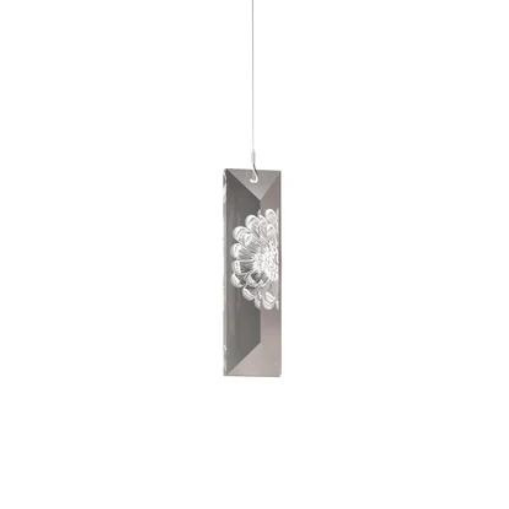 SUSPENSION SERENE PRISME SIMPLE DAHLIA - CRISTAL INCOLORE, FINITION NICKEL (PLAQUÉ)