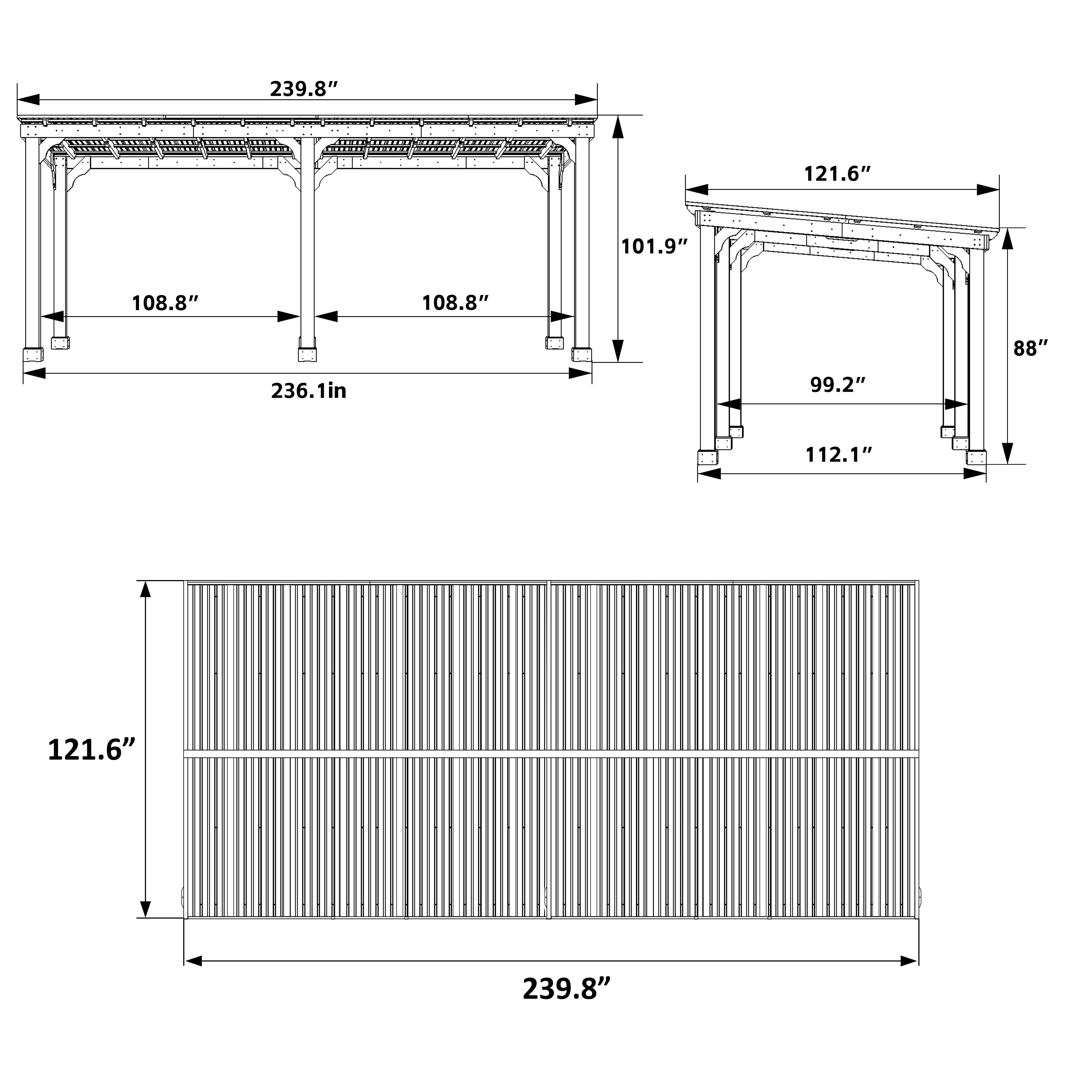 VEIKOUS 8' x 5' Outdoor Hardtop Gazebo, BBQ Grill Gazebo w/ Workstation Shelves for Lawn, Garden, Deck - Image 48