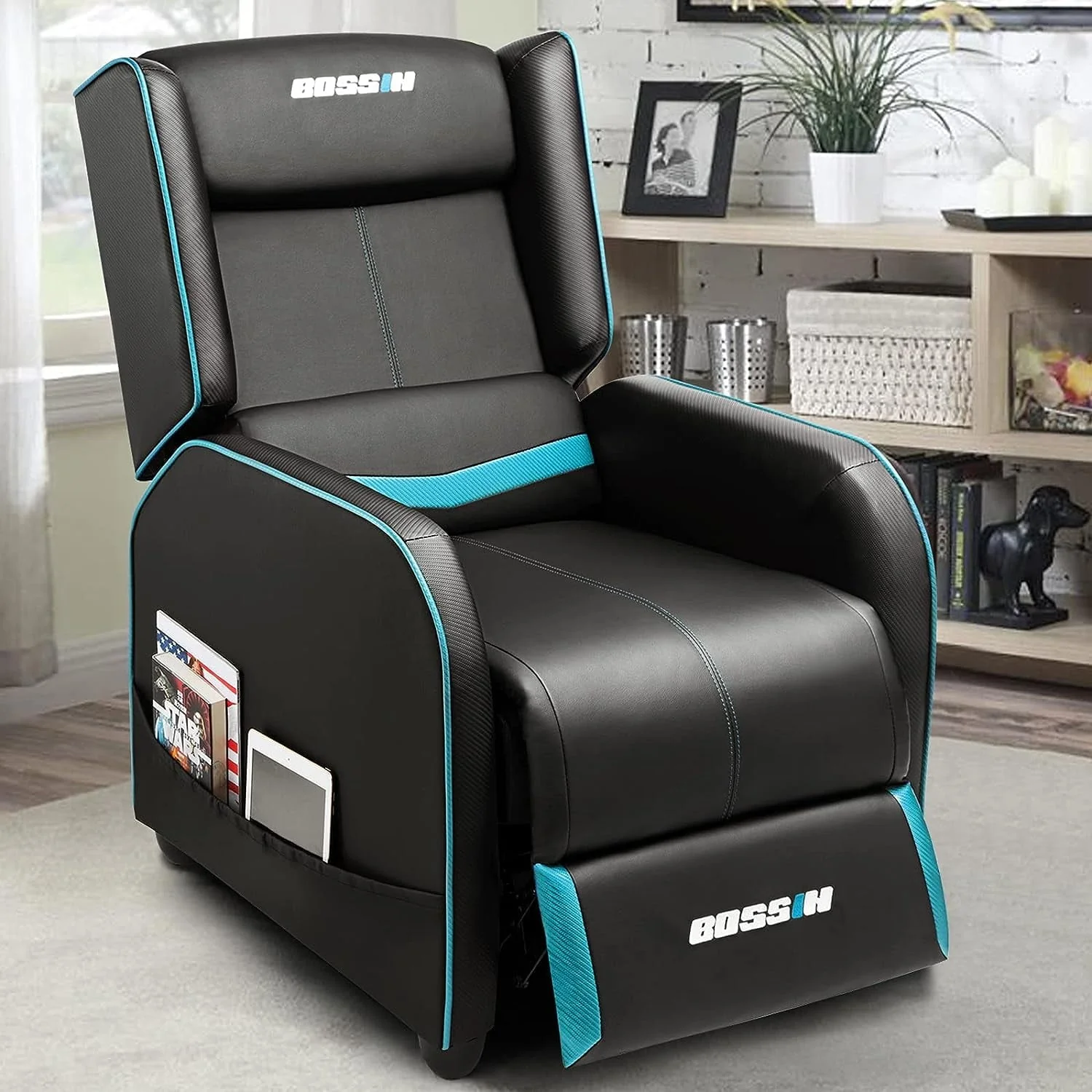 PUKAMI Gaming Recliner Chair for Adults 400lbs Racing Style Sofa Big and Tall PU Leather Recliner Seating Modern Ergonomic Lounge Recliner Chair Comfortable Home Movie Theater for Living Room - Image 5