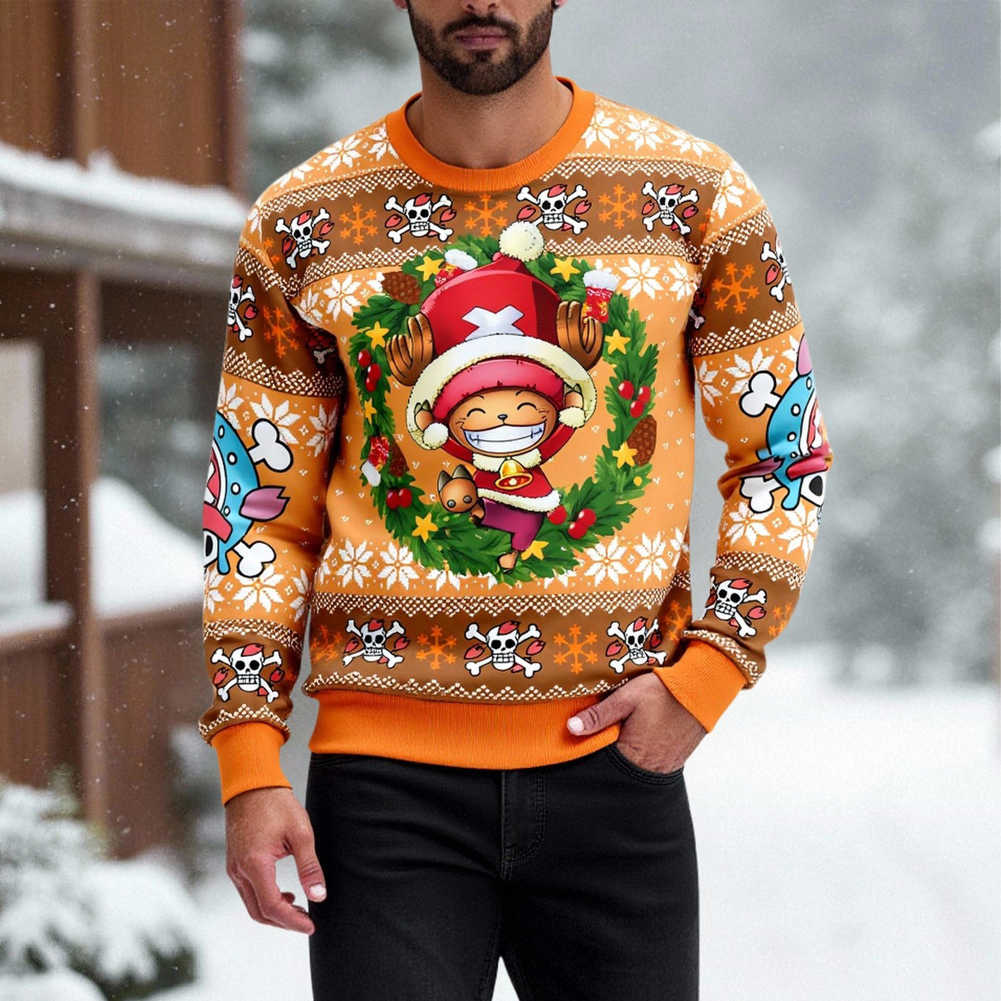 Unisex Anime Ugly Christmas Sweater TeeThreads Sustain the Scene with Custom Apparel