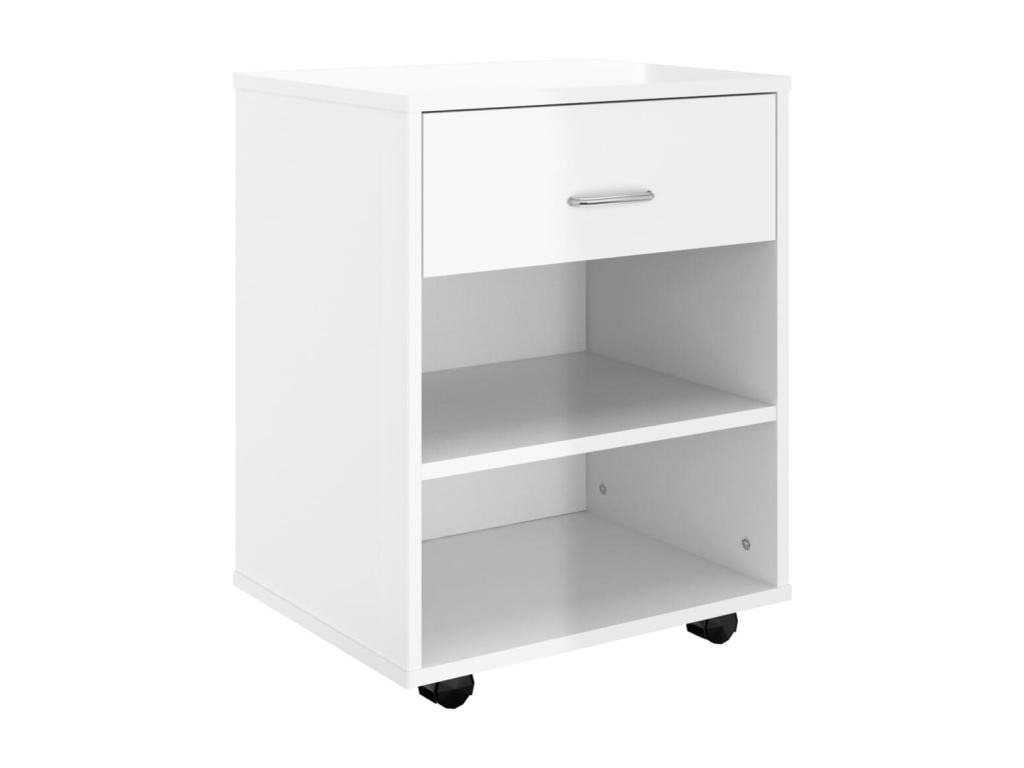 Armario ruedas Hogarve contrachapada blanco brillante 46x36x59cm 70004redn