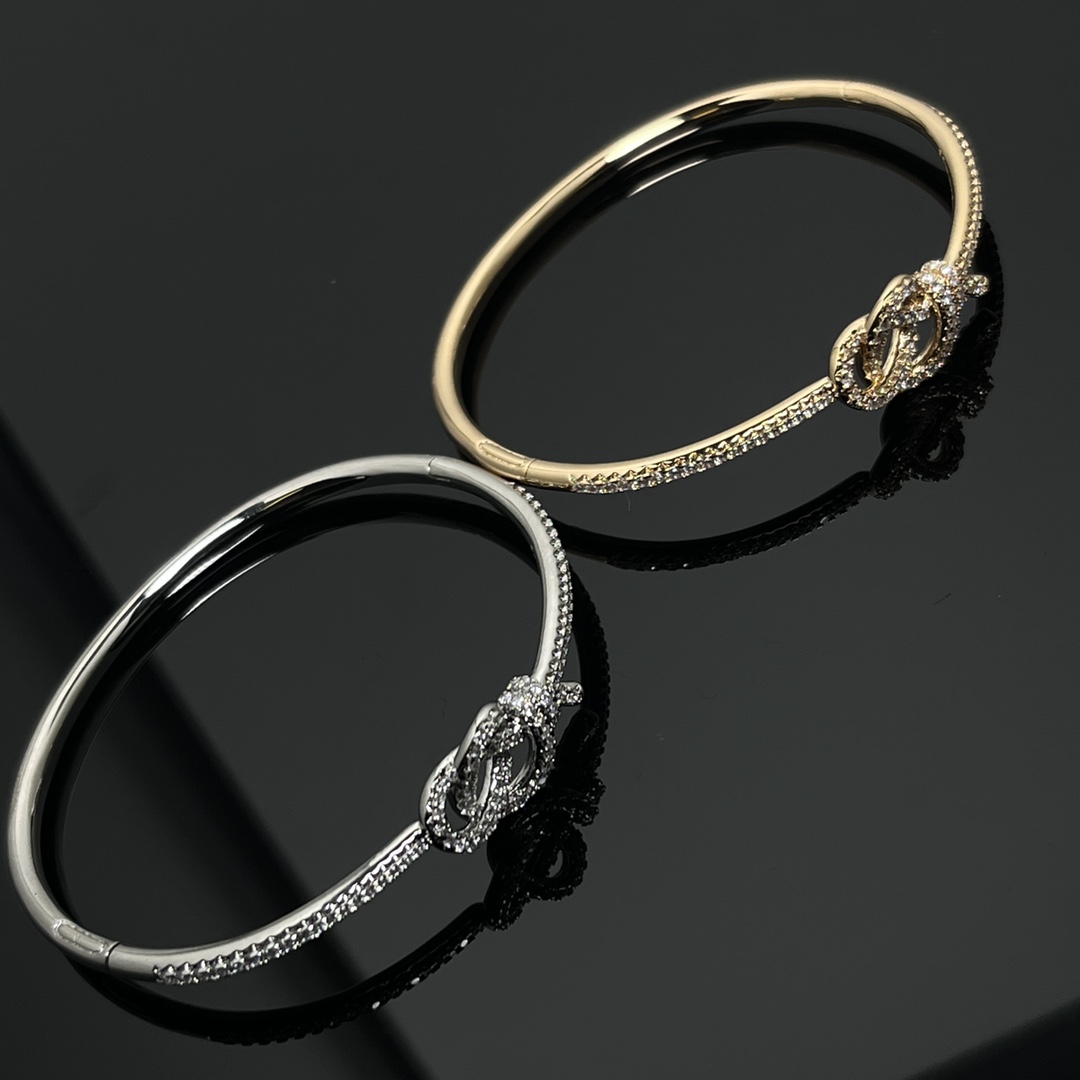 Tiffany Diamond Paved Key Knot Bangle Bracelet - Original Replica Club