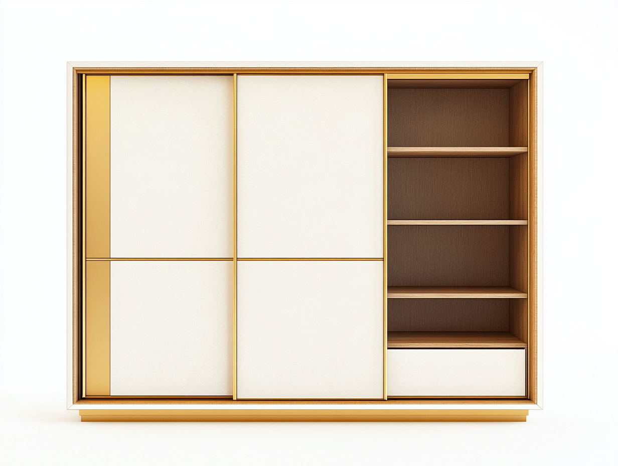 Armario moderno con puertas correderas blanco y roble MDF 180x60x200cm para dormitorio