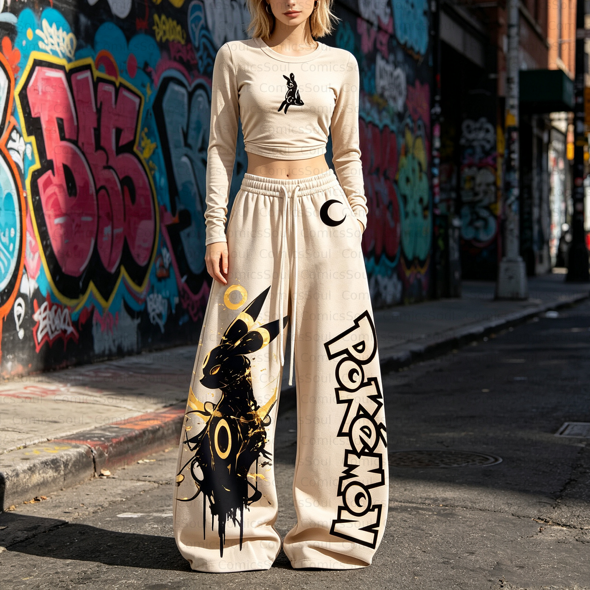 Pokémon Long-Sleeve Top and Elastic-Waist Pants Set TeeThreads Sustain the Scene with Custom Apparel