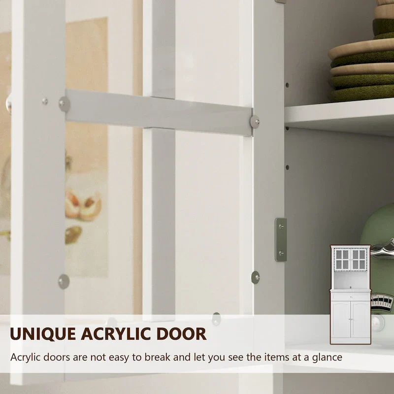 Spacious Kitchen Cabinet with Microwave Space - 30W x 69.3H