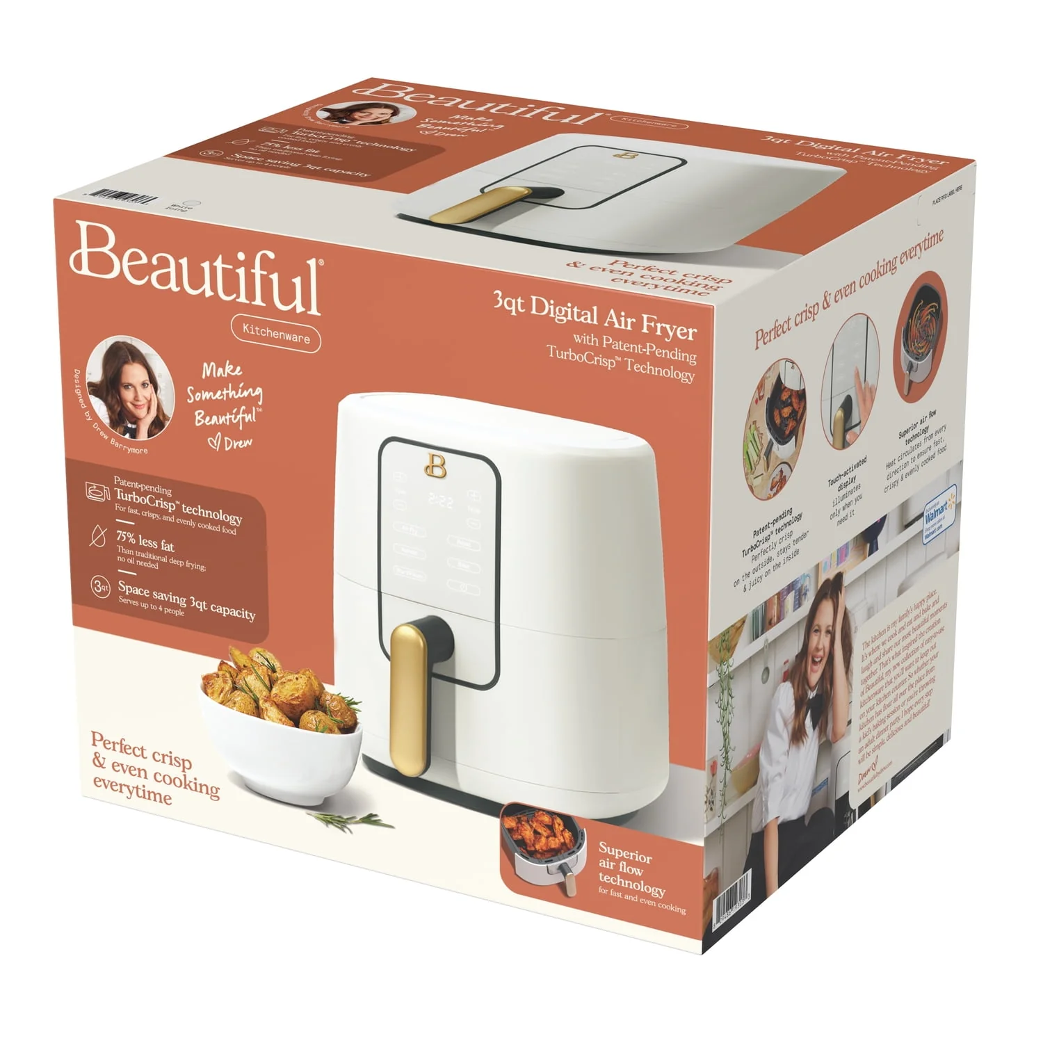 Beautiful 3 Qt Air Fryer with TurboCrisp Technology, White Icing by Drew Barrymore - Image 11