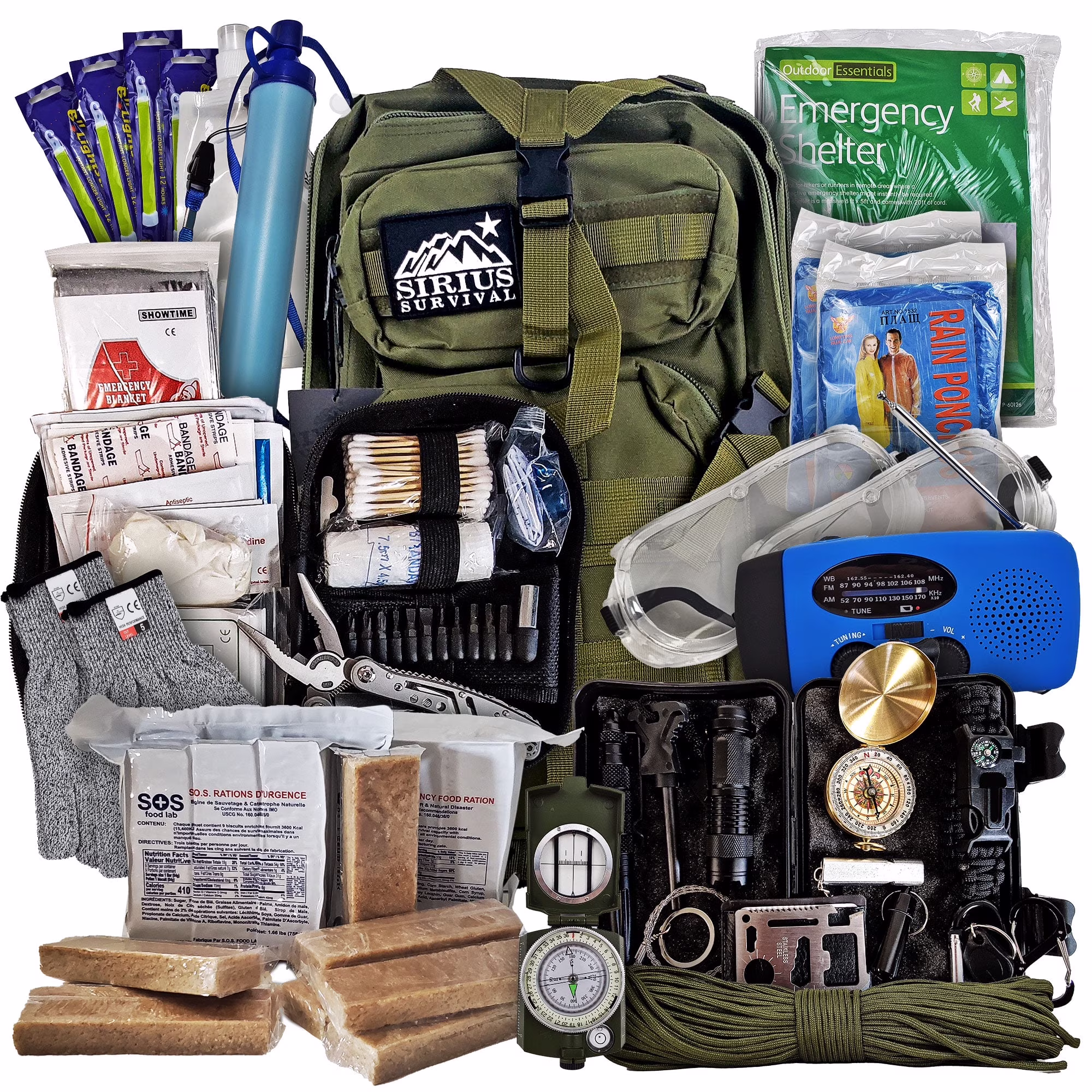Vital 72 Hour Emergency Survival Kit for Family - Bug Out Bag for Hurricanes, Floods, Tornadoes or Other Disasters - 72 Hour Kit of Food & Water for 2 Per Bag - Image 5
