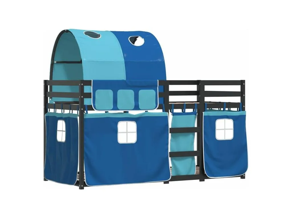 Lluesmahome Litera con cortinas Lluesmahome maciza de Lluesmahome azul 90x190 cm 03799DGDM