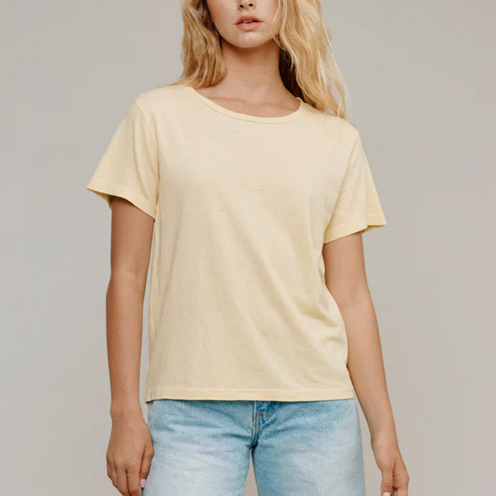 Jungmaven - T-shirt Ojai - Jaune Sunbleached