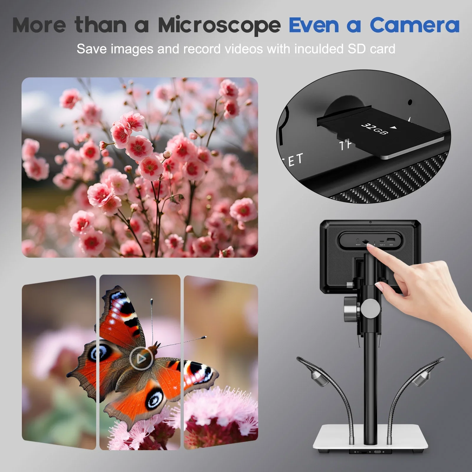 BEBANG LCD Digital Microscope, 7 inch 50X-1200X With 32GB TF Card - Image 3 BEBANG LCD Digital Microscope, 7 inch 50X-1200X With 32GB TF Card - Image 3