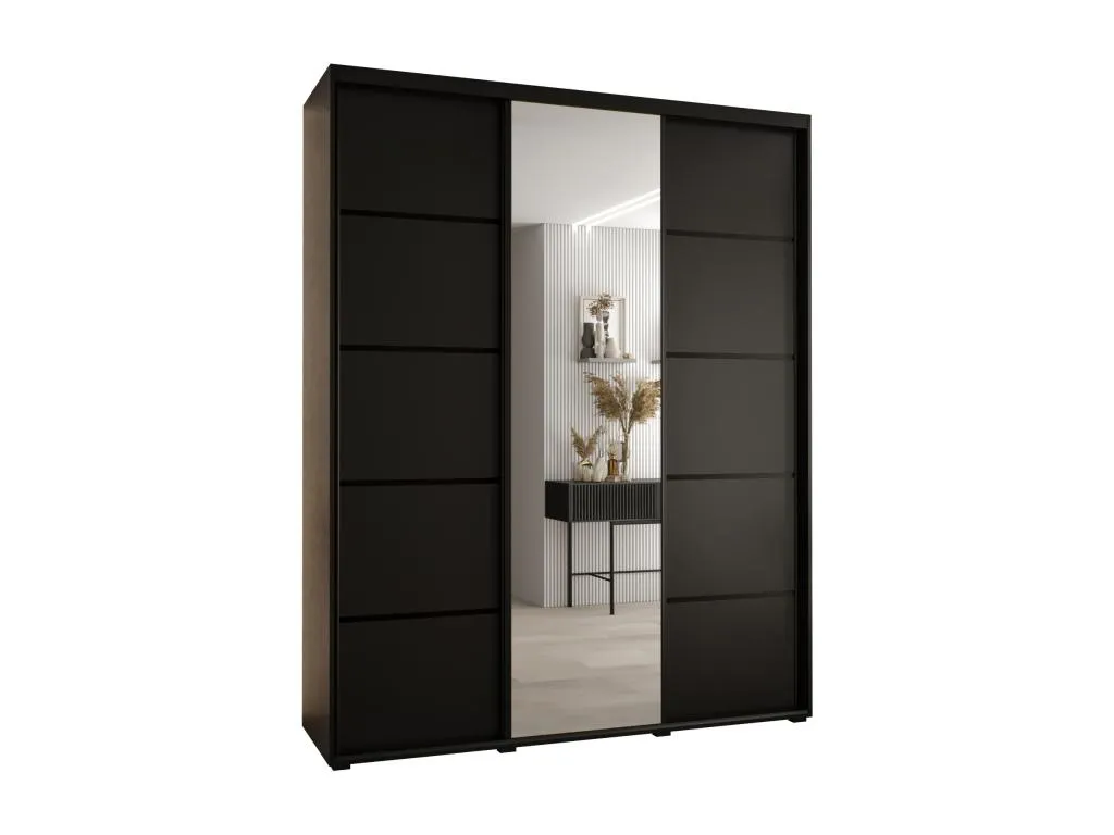 ARMARIO Homepleno 5 DE PUERTAS CORREDERAS 235.2/200/45 3 puertas (Negro/Negro/Negro) 46876zdsx