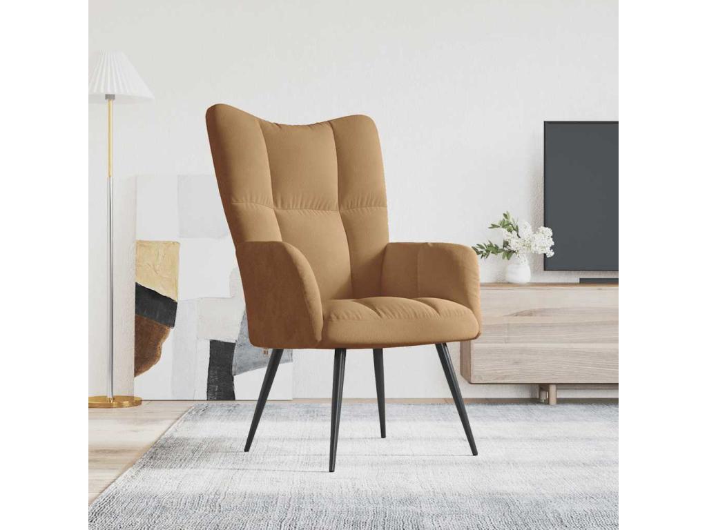 Sillón de Homelyvo de terciopelo marrón