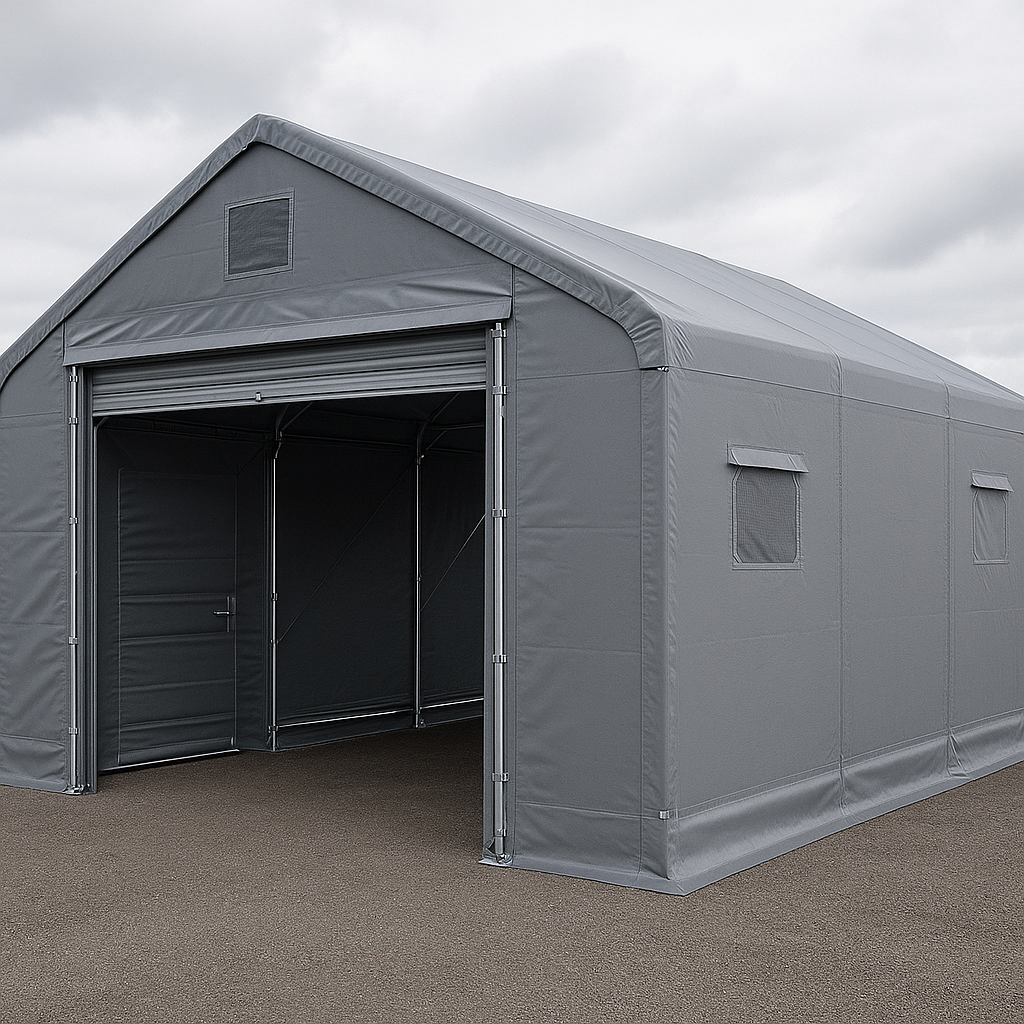Cochera exterior de PVC gris, impermeable, 1000 x 400 x 360 cm