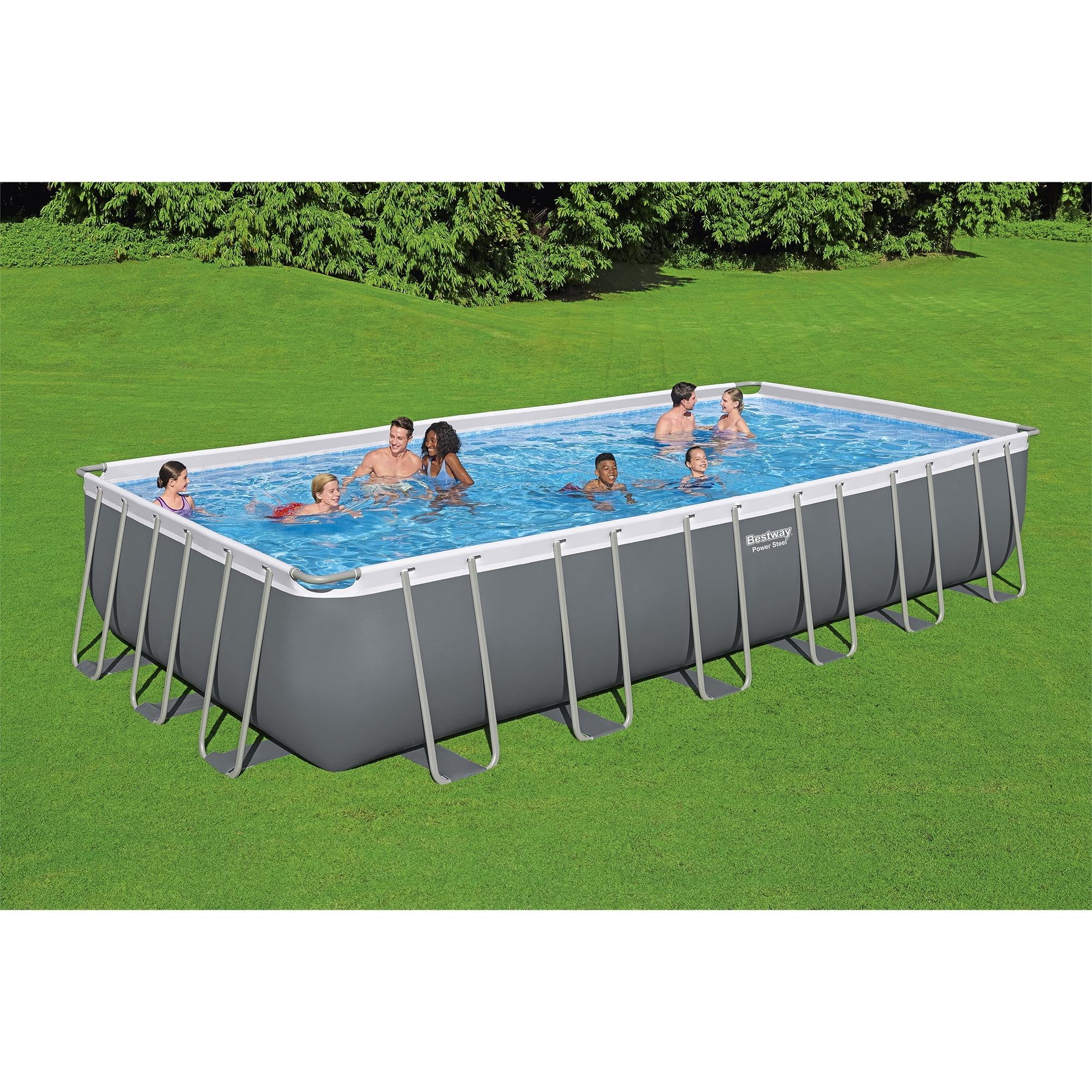 Bestway 24' x 12' x 52" Rectangular Frame Above Ground Swimming Pool Set - Image 18
