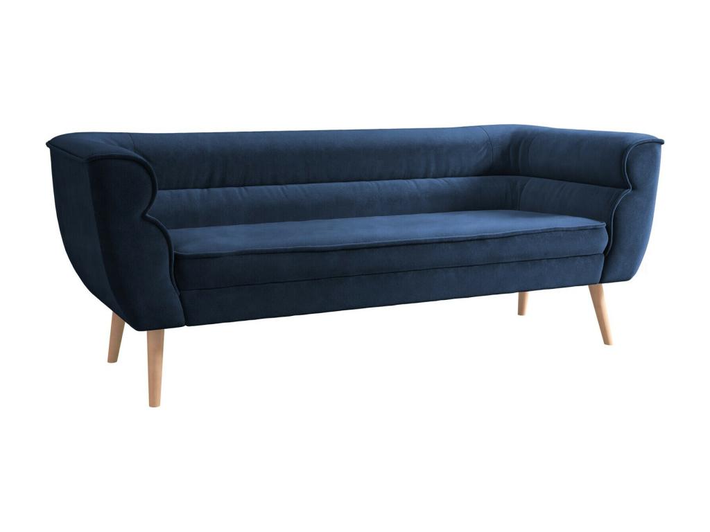 Sofá Glenview 100, Azul, 182x74x75cm, Tapiz, Patas: Madera