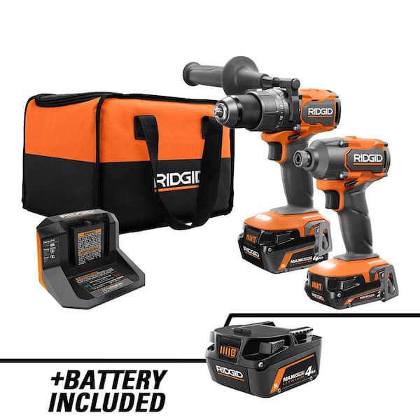 18V Brushless Cordless 2 - Tool Combo Kit with Hammer Drill, Impact Driver, (3) Batteries, Charger, and Bag
