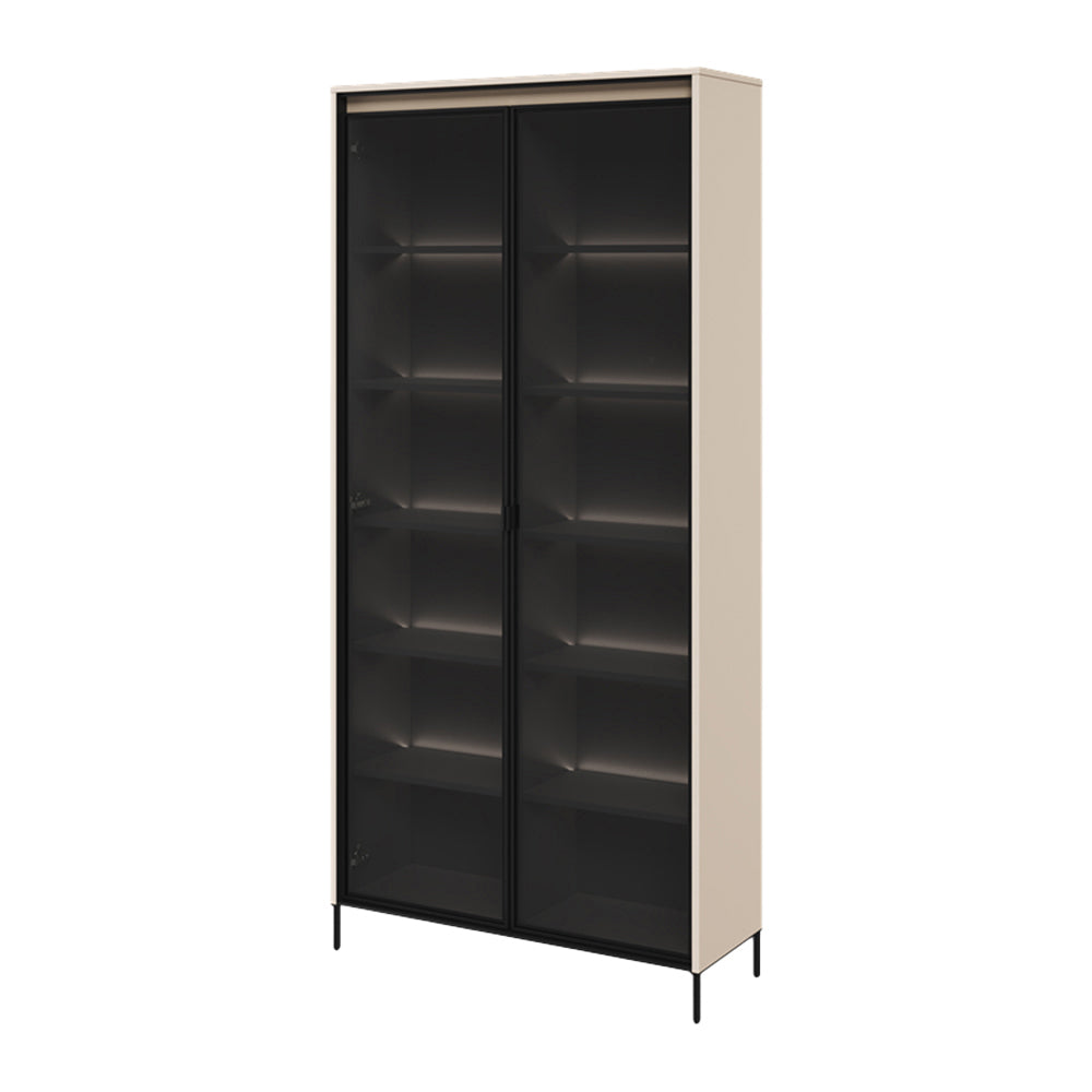 Blokker Brive Vitrinekast met Verlichting H 196 x B 92 cm - Zand