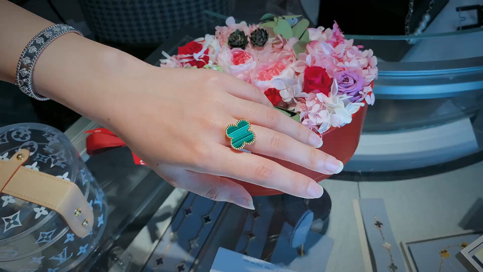 VCA Green Malachite Magic Alhambra Ring - Original Replica Club