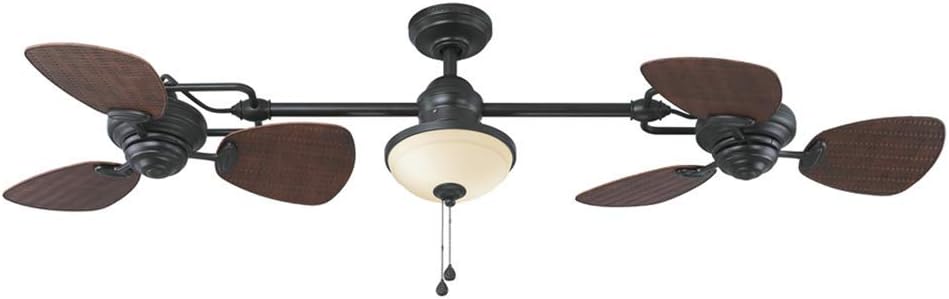 Harbor Breeze Twin Breeze II 74" Outdoor Ceiling Fan, Bronze