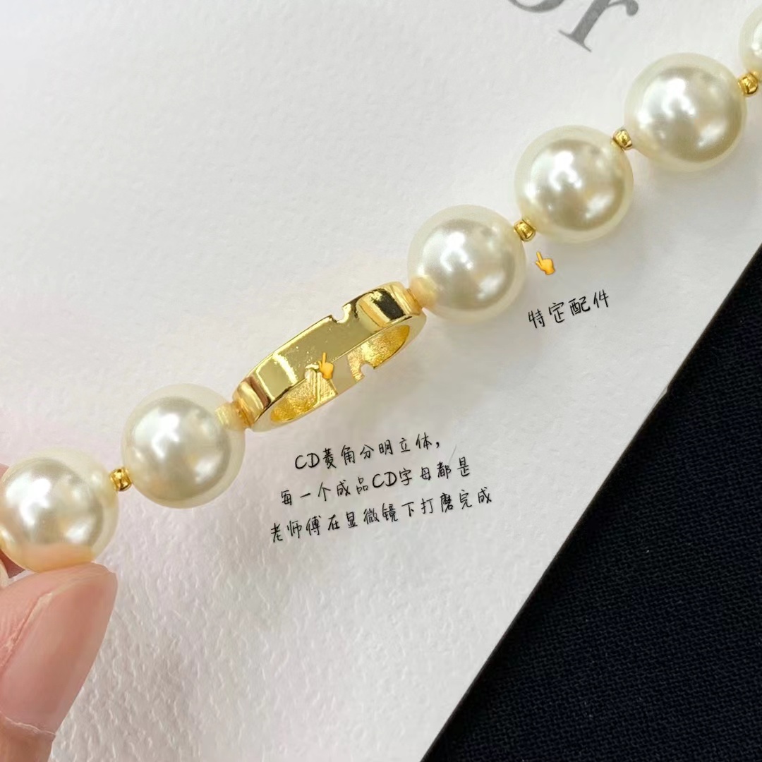 Dior CD Pendant Pearl Choker Necklace - Original Replica Club