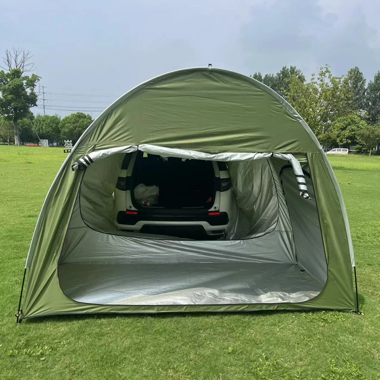 Outdoor Portable SUV Camping Tent Car Arch Rear Camping Bike Tent with Three Doors for 2 Persons - Image 4