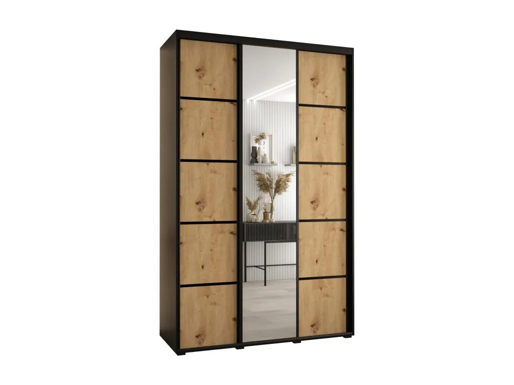 ARMARIO Prietocasa 5 DE PUERTAS CORREDERAS 235.2/150/45 3 puertas (Negro/Artisan/Negro)