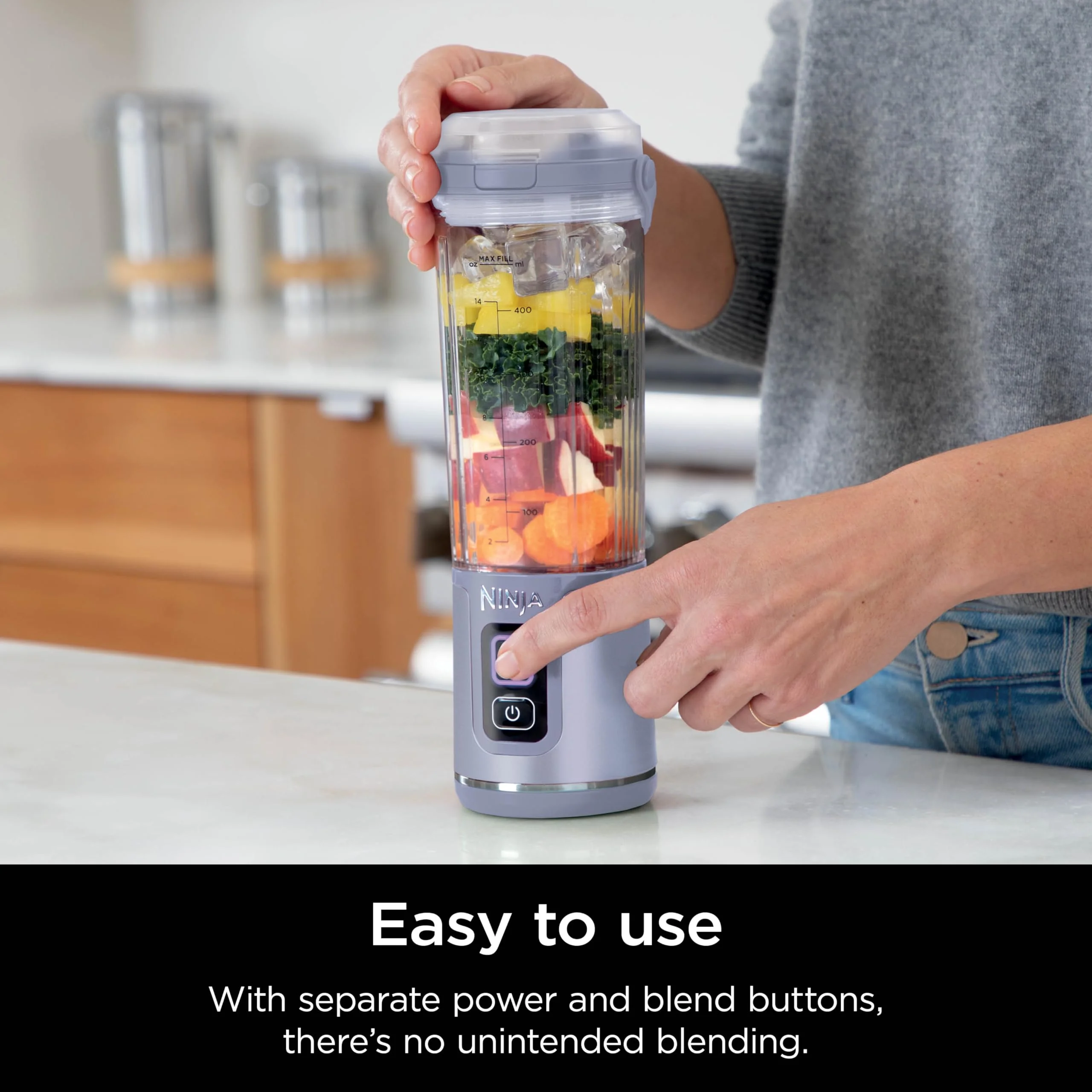 Ninja Blast Portable Blender, Cordless, 18oz. Vessel, Personal Blender for Shakes & Smoothies, BPA Free, Leakproof Lid & Sip Spout, USB-C Rechargeable, Dishwasher Safe Parts, Metallic Purple, - Image 38