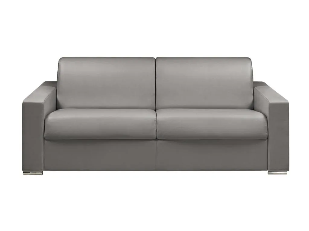 Sofá cama italiano 4 plazas piel sintética Banakdecoracion - Gris - Cama 160 cm - Colchón 18 cm SKVM76050