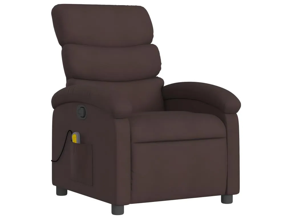 Sillón de masaje reclinable en tela marrón oscuro. sod2184929